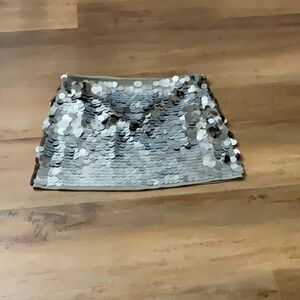 J. Crew mini skirt, metallic pailette
